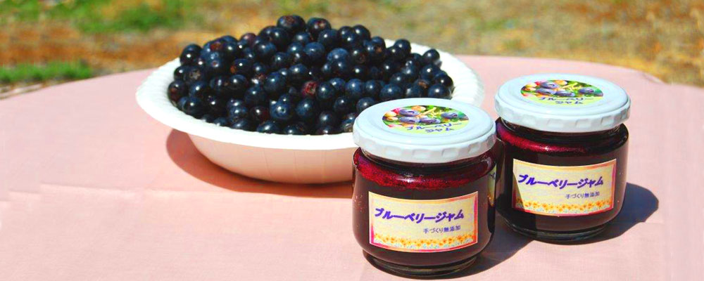 やばら山ブルーベリー園で販売しているブルーベリーと手作りジャム